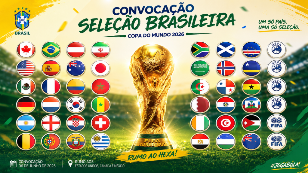 BRASIL CONVOCAOS 26 GUERREIROS DO HEXA